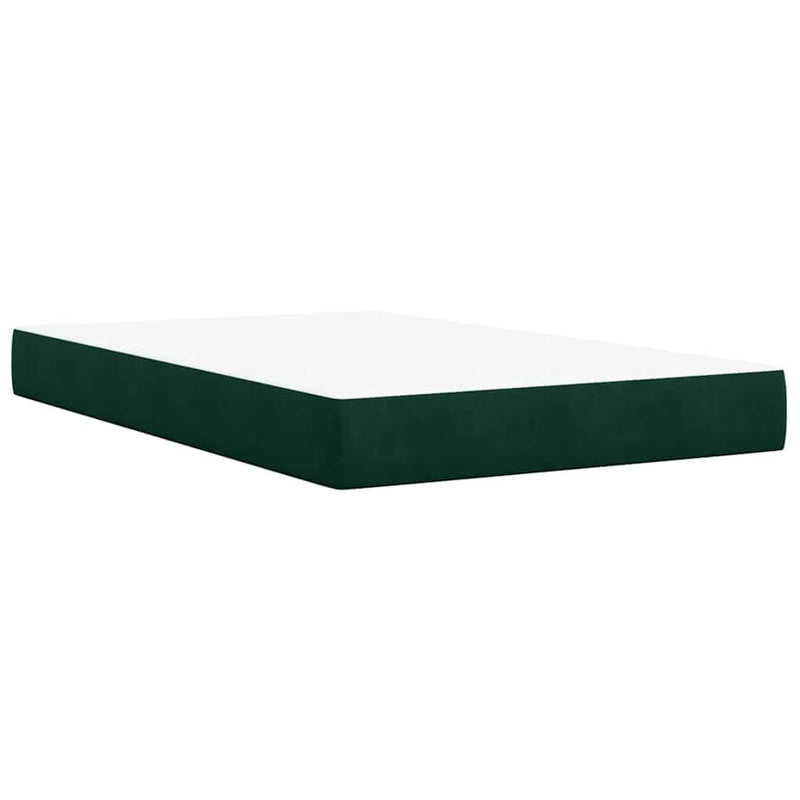 Pat box spring cu saltea, verde închis, 120x190 cm, catifea