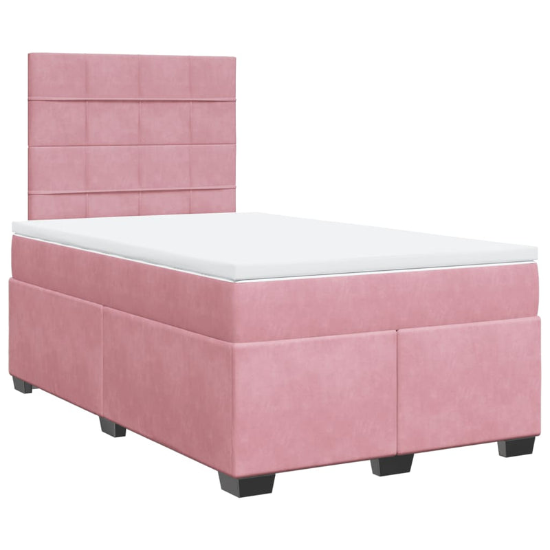 Pat box spring cu saltea, negru, 120x190 cm, catifea