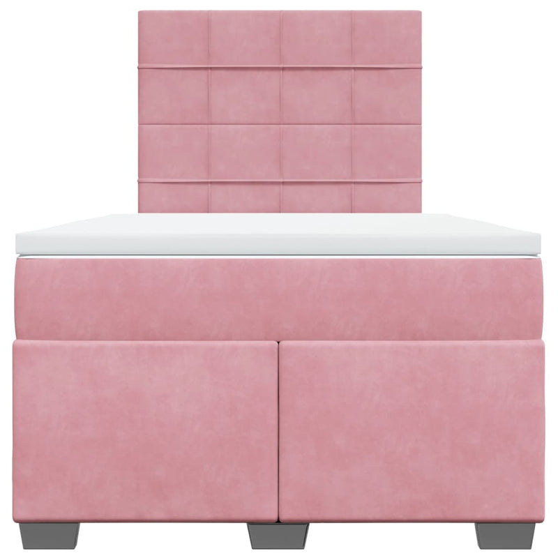 Pat box spring cu saltea, negru, 120x190 cm, catifea