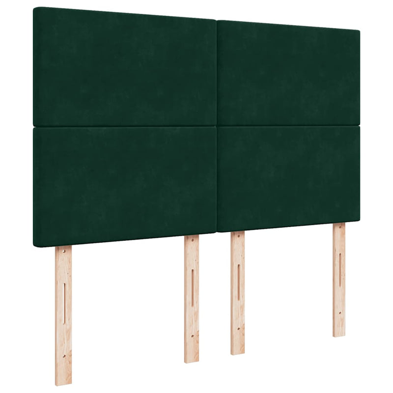 Pat box spring cu saltea, verde închis, 140x190 cm, catifea