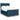 Pat box spring cu saltea, albastru, 140x190 cm, catifea