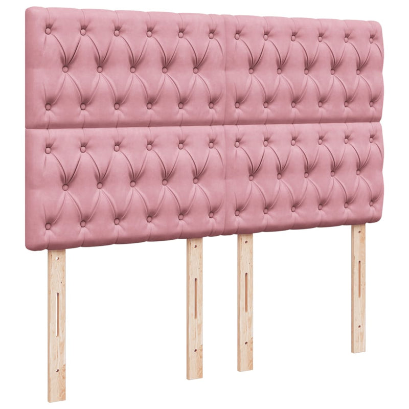 Pat box spring cu saltea, roz, 160x200 cm, catifea
