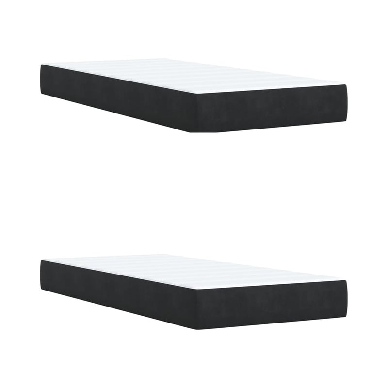Pat box spring cu saltea, negru, 200x200 cm, catifea