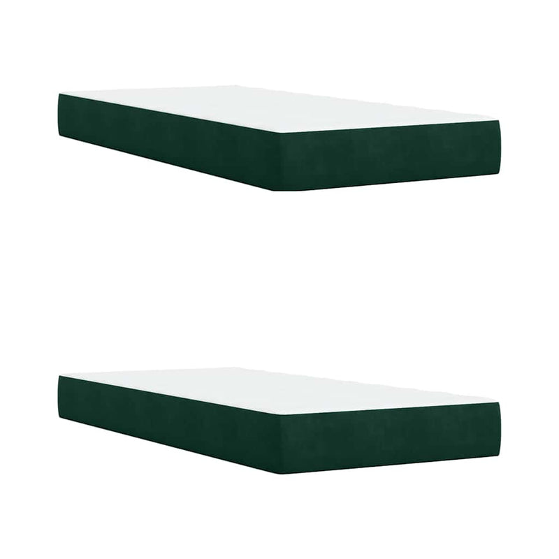 Pat box spring cu saltea, verde închis, 200x200 cm, catifea