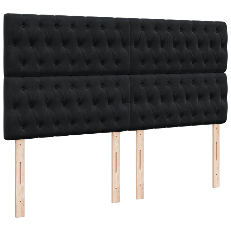 Pat box spring cu saltea, negru, 200x200 cm, catifea