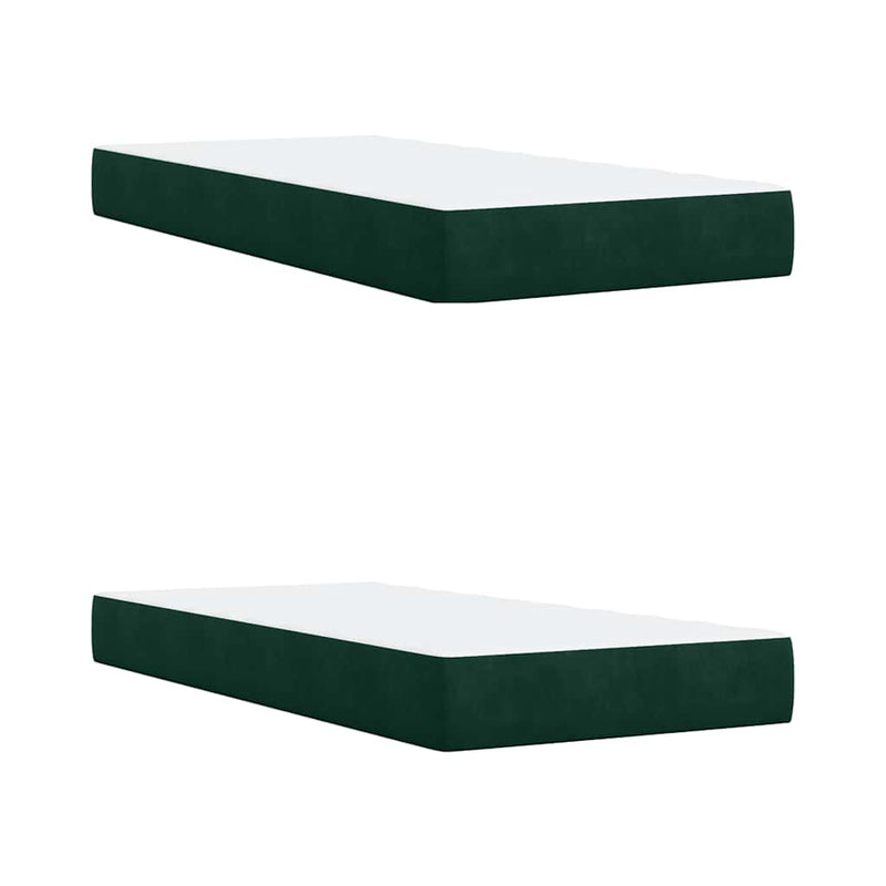 Pat box spring cu saltea, verde închis, 200x200 cm, catifea