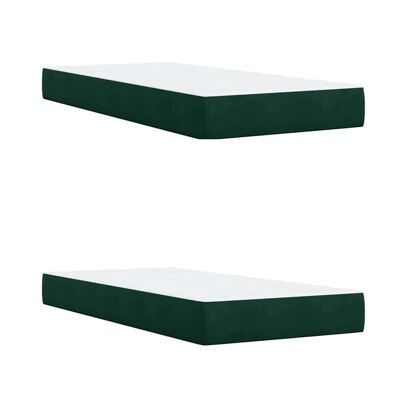 Pat box spring cu saltea, verde închis, 200x200 cm, catifea
