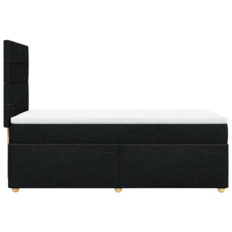 Pat box spring cu saltea, negru, 80x200 cm, textil