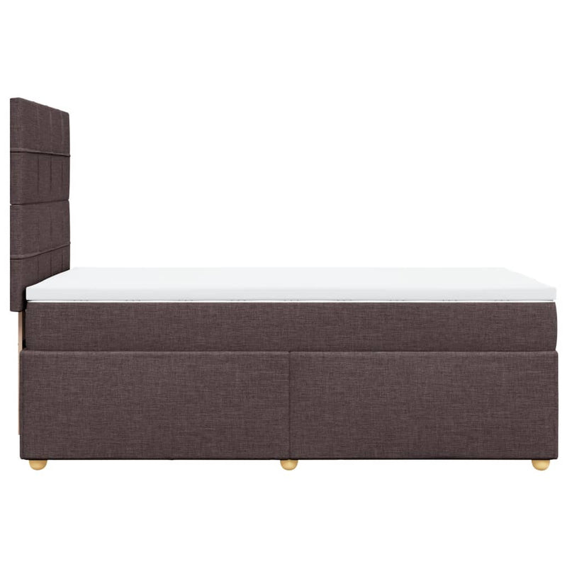 Pat box spring cu saltea, maro închis, 80x200 cm, textil
