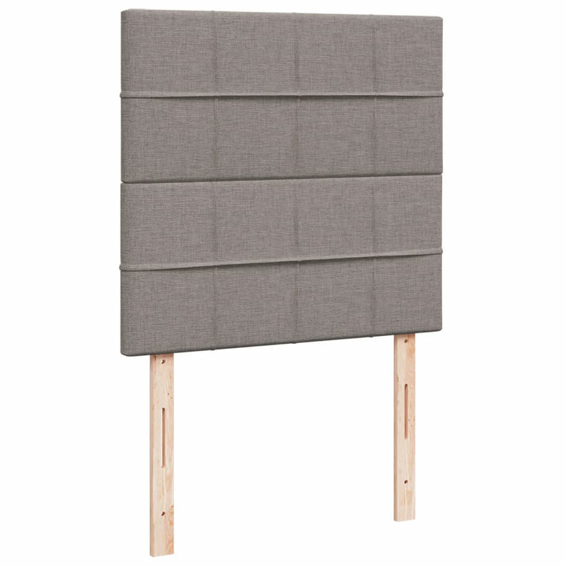 Pat box spring cu saltea, gri taupe, 80x200 cm, textil