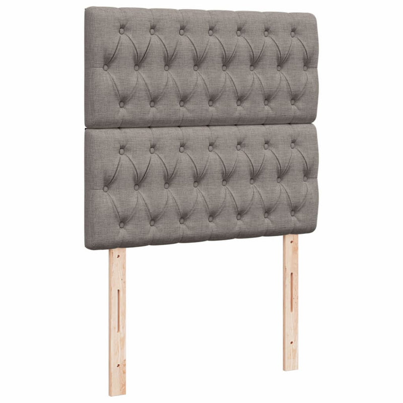 Pat box spring cu saltea, gri taupe, 80x200 cm, textil