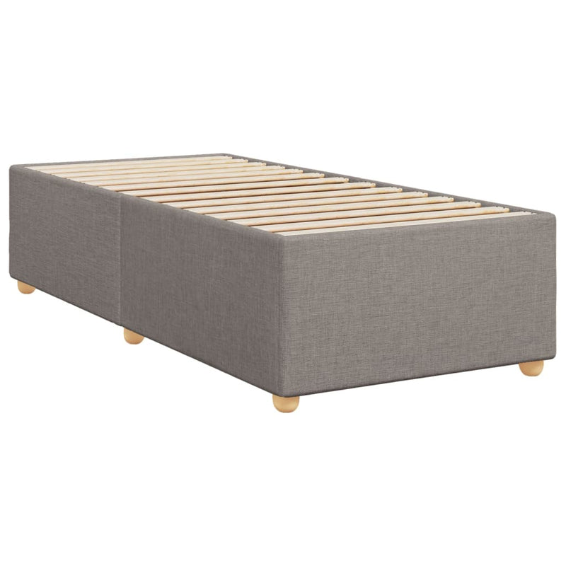 Pat box spring cu saltea, gri taupe, 80x200 cm, textil