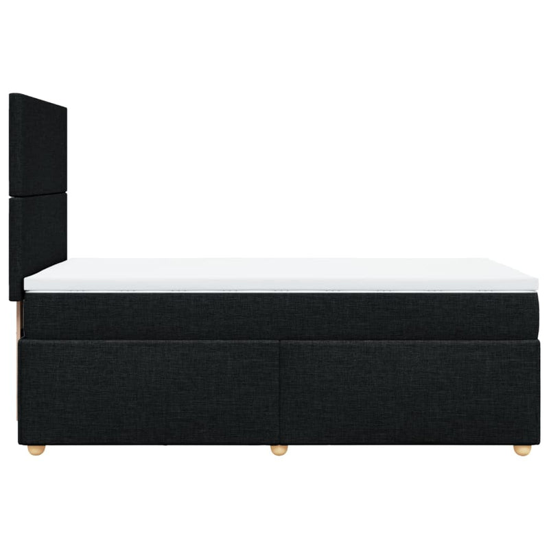Pat box spring cu saltea, negru, 90x190 cm, textil