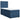 Pat box spring cu saltea, albastru, 90x190 cm, textil