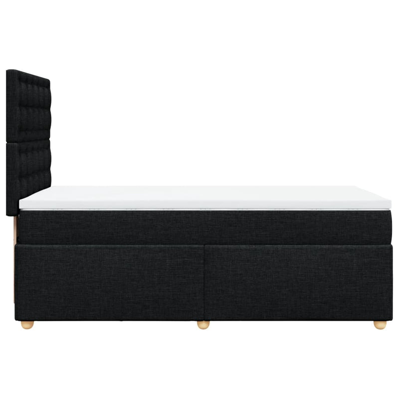 Pat box spring cu saltea, negru, 90x190 cm, textil