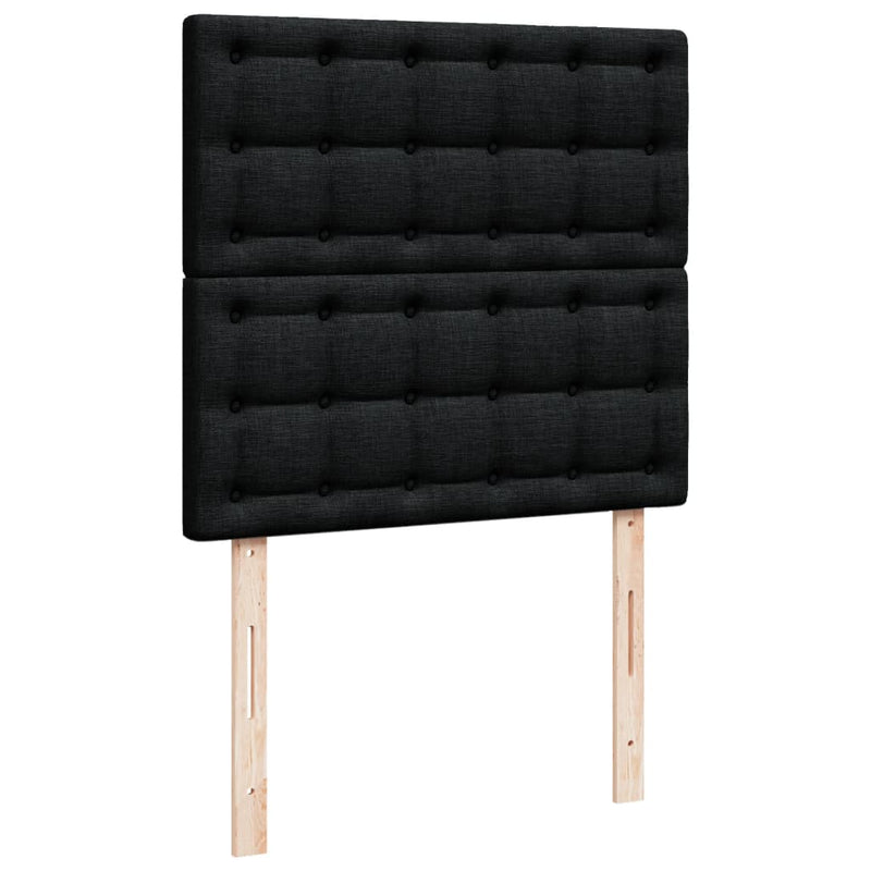 Pat box spring cu saltea, negru, 90x190 cm, textil