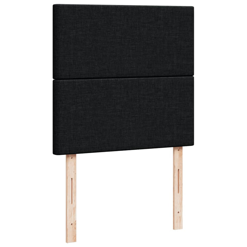 Pat box spring cu saltea, negru, 90x200 cm, textil