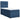 Pat box spring cu saltea, albastru, 90x200 cm, textil