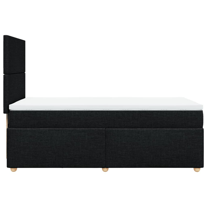 Pat box spring cu saltea, negru, 100x200 cm, textil