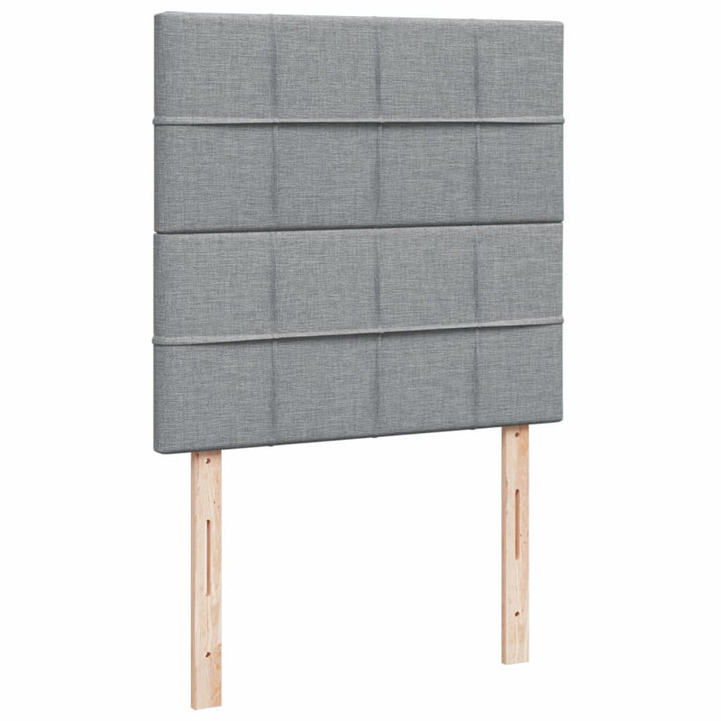 Pat box spring cu saltea, gri deschis, 100x200 cm, textil