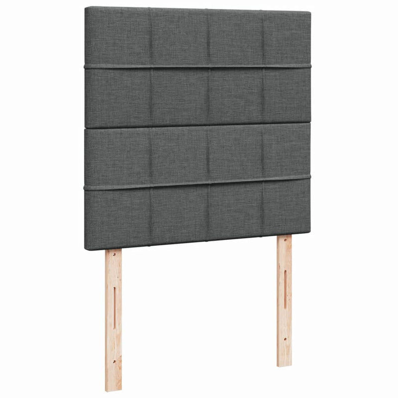 Pat box spring cu saltea, gri închis, 100x200 cm, textil