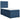 Pat box spring cu saltea, albastru, 100x200 cm, textil