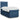 Pat box spring cu saltea, albastru, 100x200 cm, textil