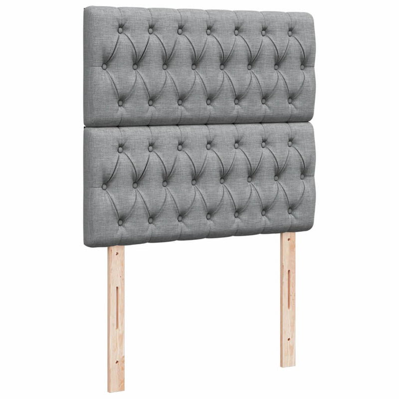 Pat box spring cu saltea, gri deschis, 100x200 cm, textil