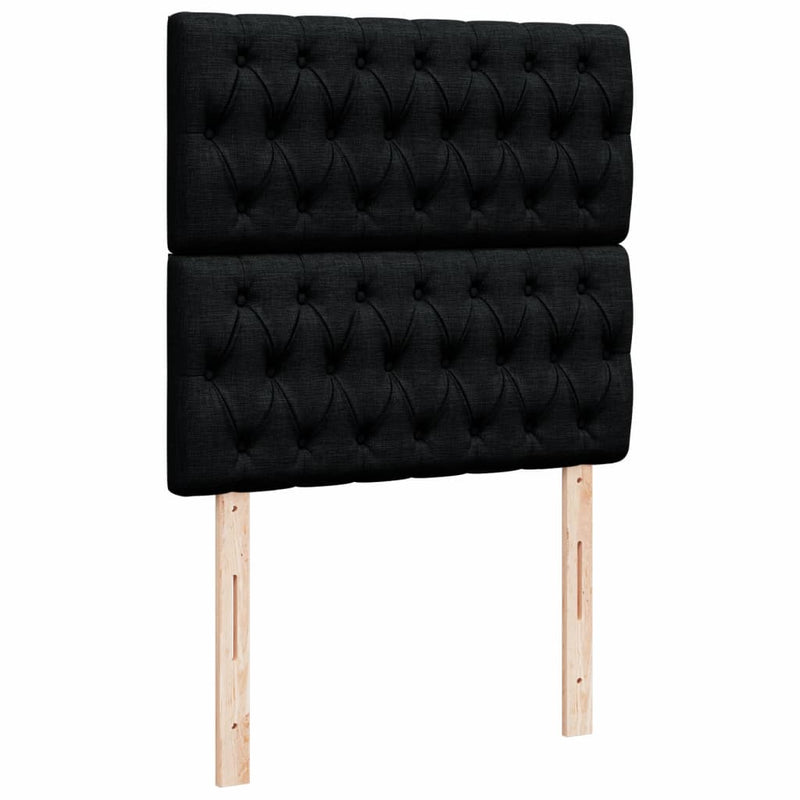 Pat box spring cu saltea, negru, 100x200 cm, textil