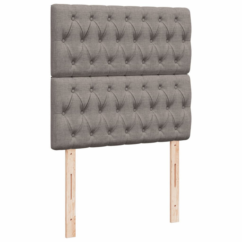 Pat box spring cu saltea, gri taupe, 100x200 cm, textil