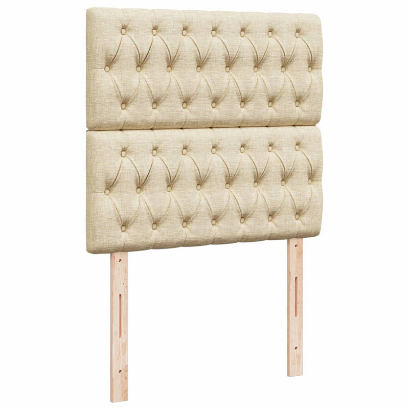 Pat box spring cu saltea, crem, 100x200 cm, textil
