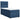 Pat box spring cu saltea, albastru, 100x200 cm, textil