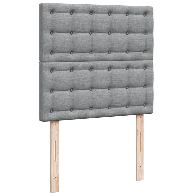 Pat box spring cu saltea, gri deschis, 100x200 cm, textil