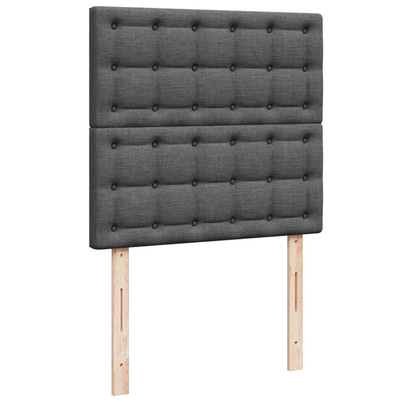 Pat box spring cu saltea, gri închis, 100x200 cm, textil