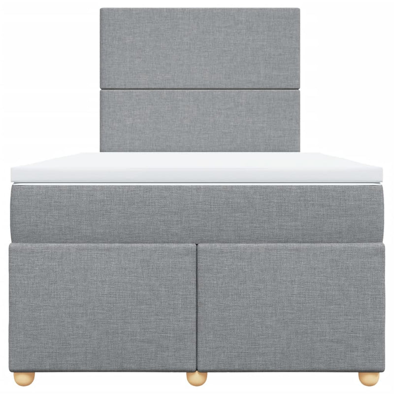 Pat box spring cu saltea, gri deschis, 120x190 cm, textil