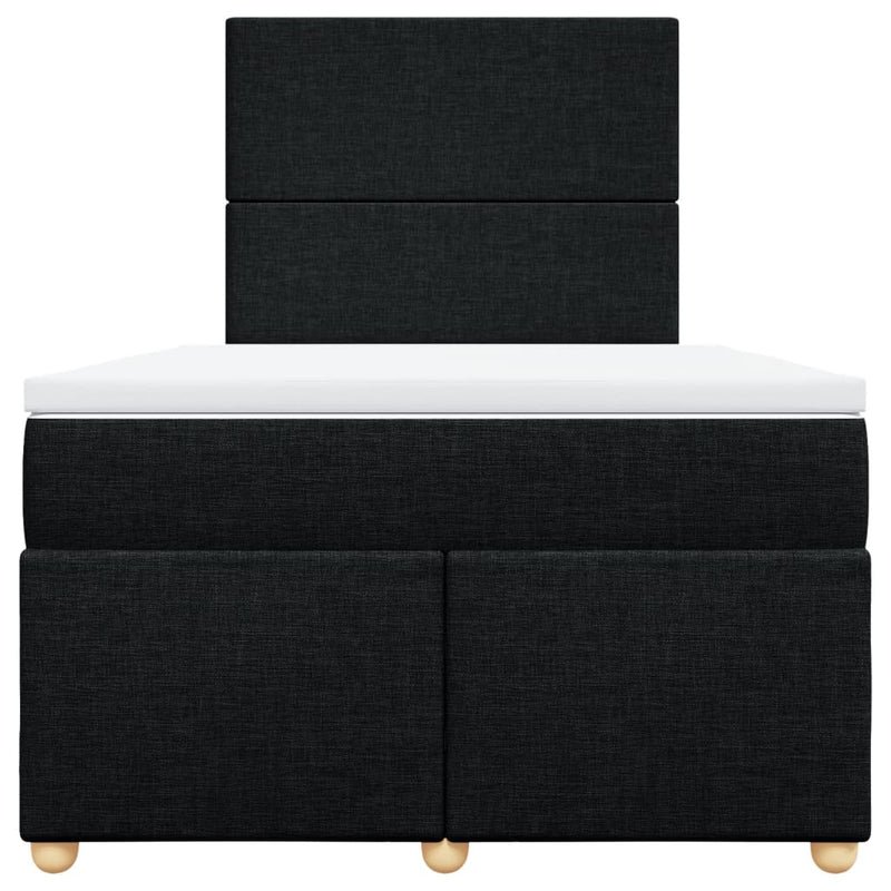 Pat box spring cu saltea, negru, 120x190 cm, catifea