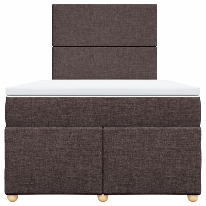 Pat box spring cu saltea, maro închis, 120x190 cm, textil