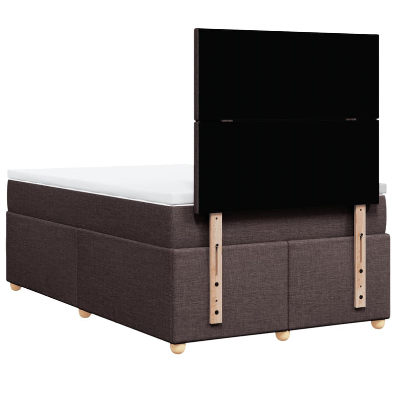 Pat box spring cu saltea, maro închis, 120x190 cm, textil