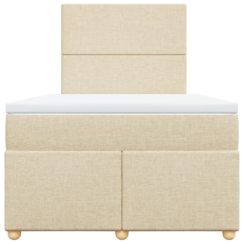 Pat continental cu saltea, crem, 120x190 cm, textil