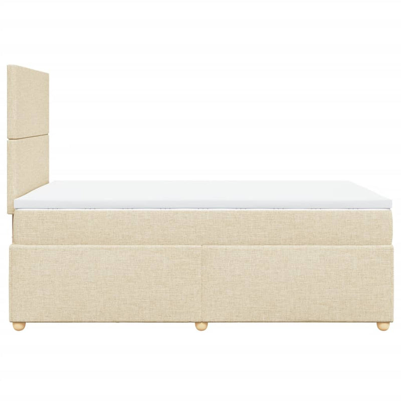 Pat continental cu saltea, crem, 120x190 cm, textil