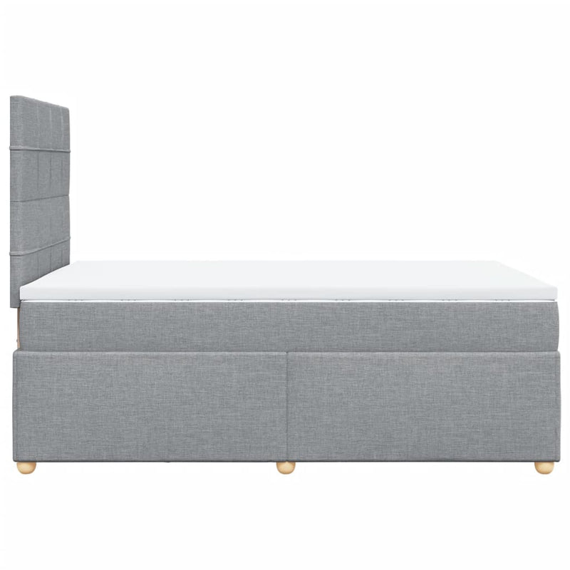Pat box spring cu saltea, gri deschis, 120x190 cm, textil