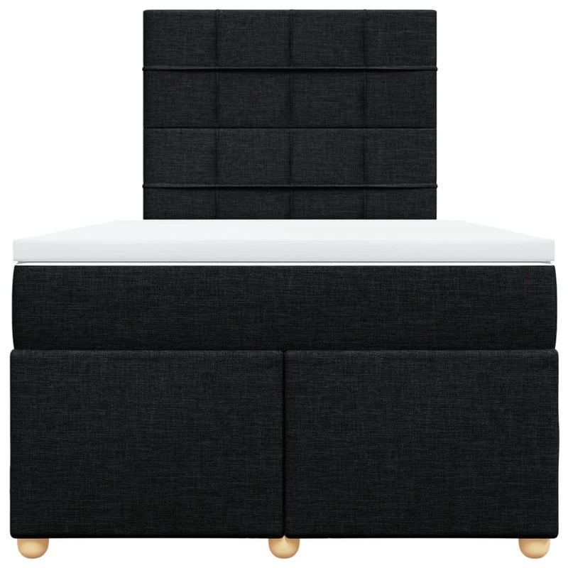 Pat box spring cu saltea, negru, 120x190 cm, catifea