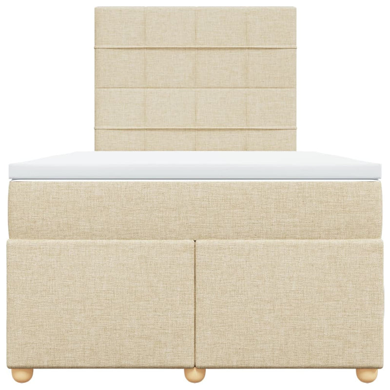 Pat continental cu saltea, crem, 120x190 cm, textil