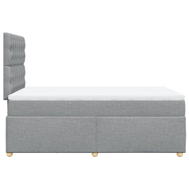 Pat box spring cu saltea, gri deschis, 120x190 cm, textil
