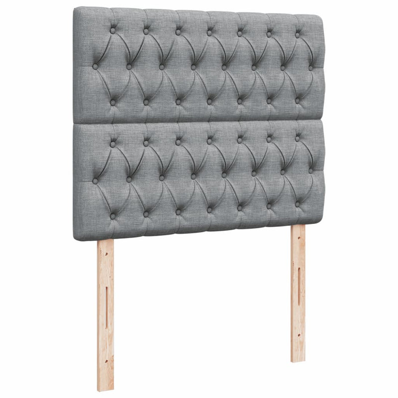 Pat box spring cu saltea, gri deschis, 120x190 cm, textil
