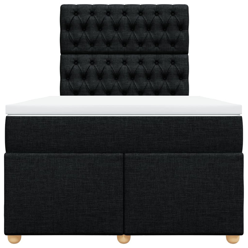 Pat box spring cu saltea, negru, 120x190 cm, catifea