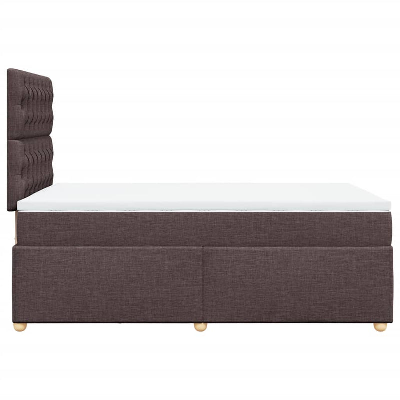 Pat box spring cu saltea, maro închis, 120x190 cm, textil