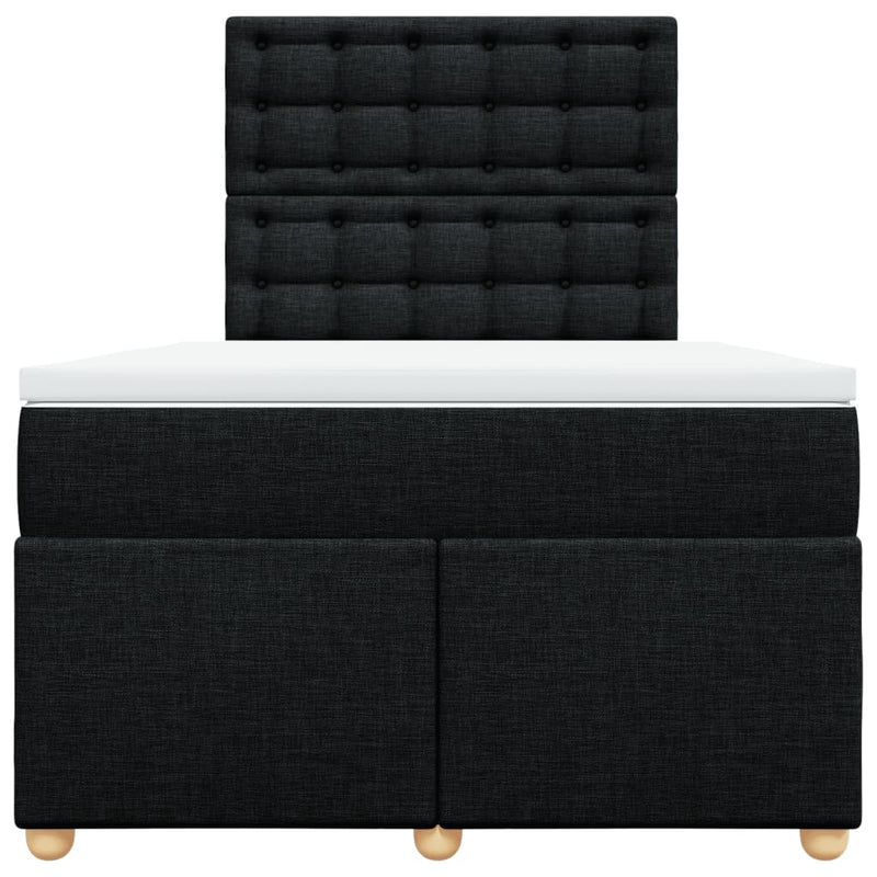 Pat box spring cu saltea, negru, 120x190 cm, catifea