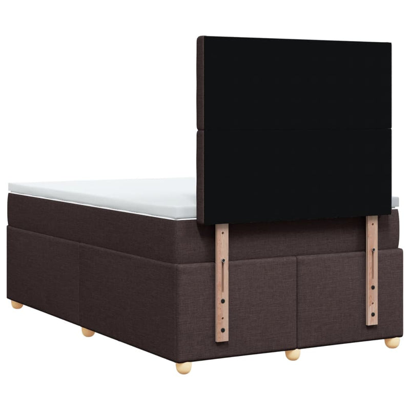 Pat box spring cu saltea, maro închis, 120x190 cm, textil