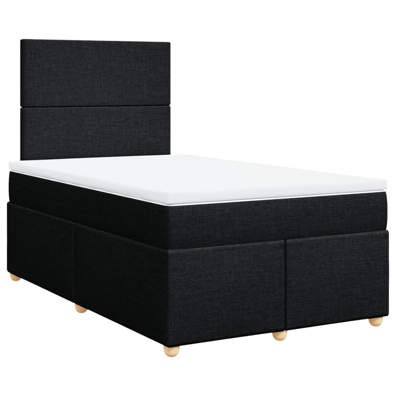 Pat box spring cu saltea, negru, 120x200 cm, textil